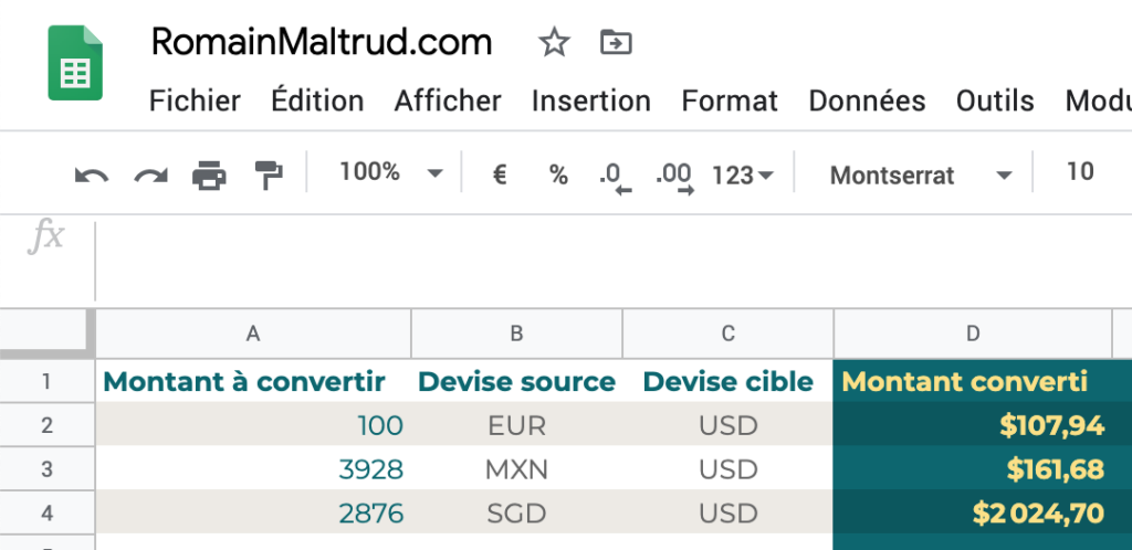 3 – GoogleFinance