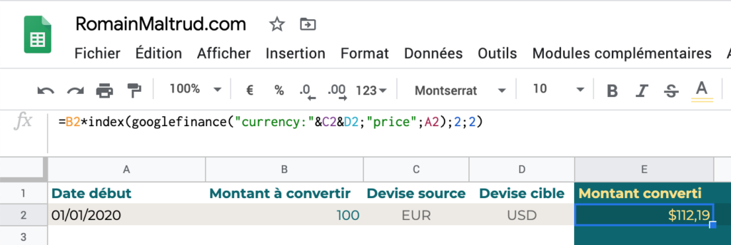 6 – GoogleFinance