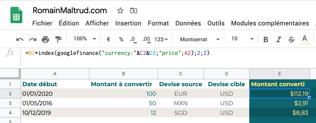 7 – GoogleFinance