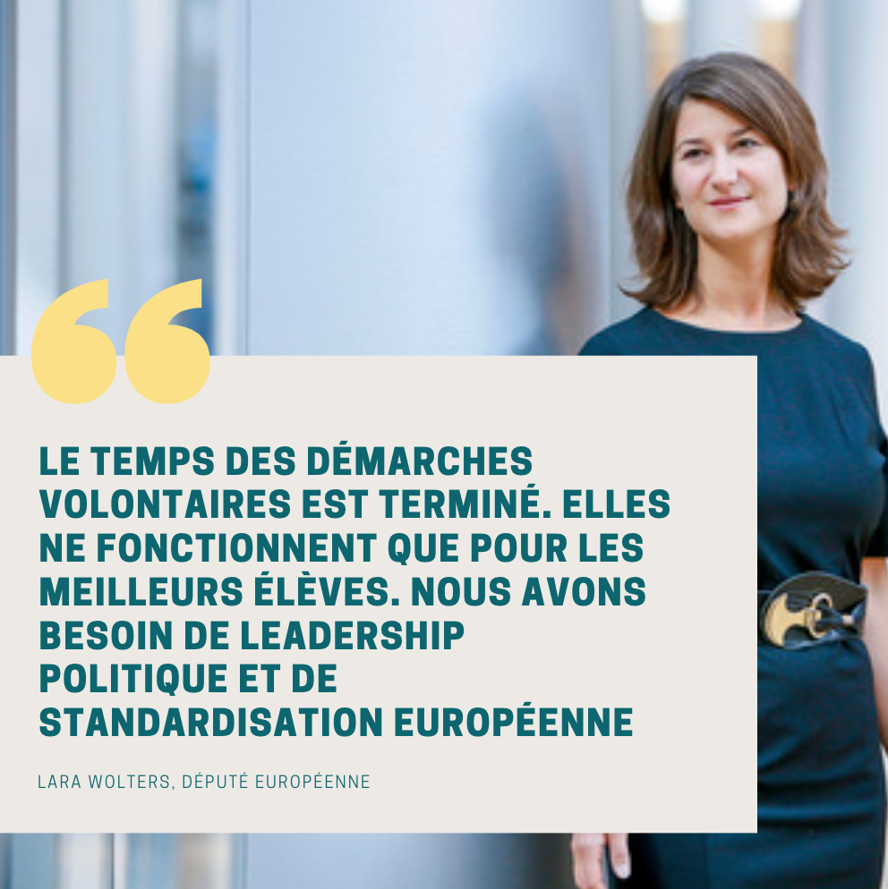 Données extra-financières : citation Lara Wolters, député européenne